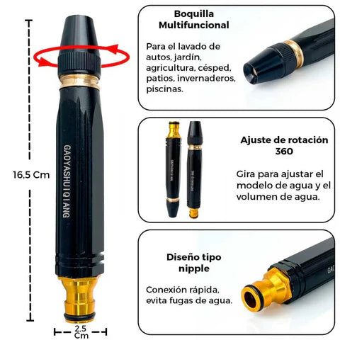 Boquilla de Alta Presión para Manguera  – Lavado Fácil y Rápido